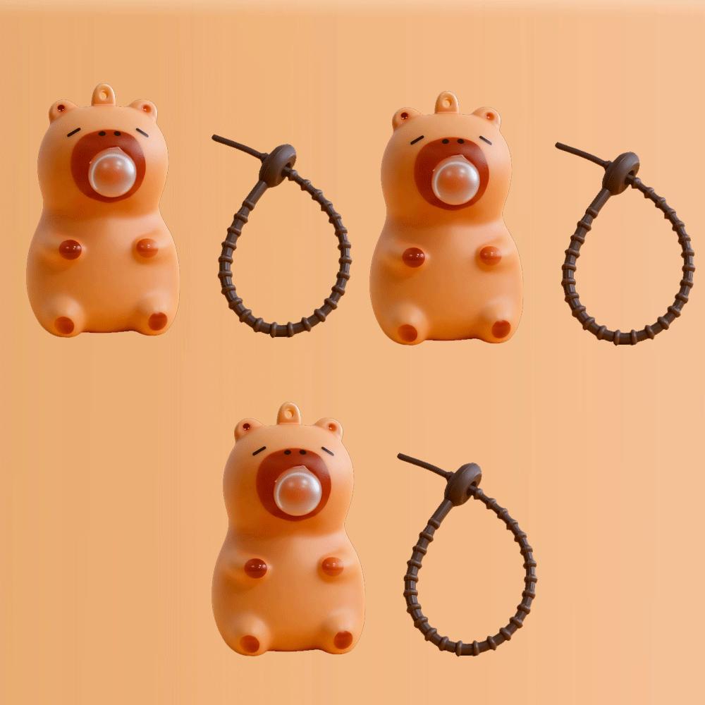 Capybara Doll Pinch Pendant Toys Squeeze Spit Bubble Decompression Toy Children'S Schoolbag Doll Pendant Decoration Party Gift