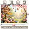 2D Easter Floral Garden Backdrop Cloth 2D Print Colorful Eggs Home Wall Hanging
