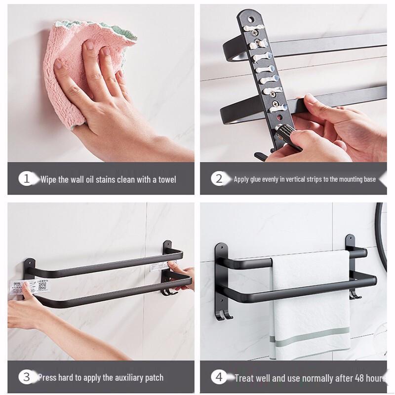 Yi Da Shang Punch-Free Space Aluminum Towel Rack