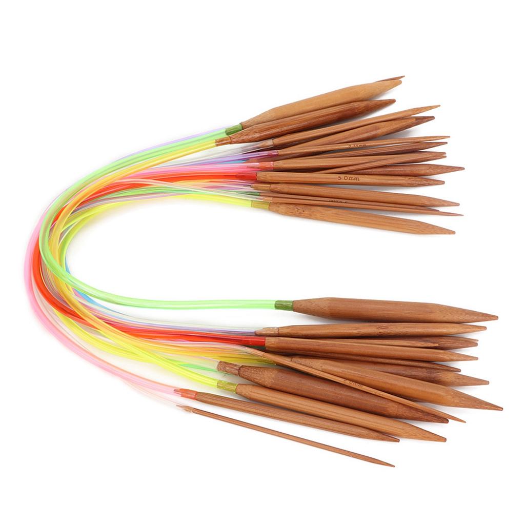 Multicolor Plastic Pipe Carbonized Double Annular Bamboo Sweater Needles for Knitting