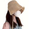 Women's Wide Brim Straw Sun Hat, Vintage Cute Large Brim Hat, Spring-Summer Foldable Beach Hat for Travel, Packable Sun Hat