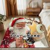 1PC Custom Name Santa And Reindeer In Snow Theme Floor Mat Ideal for Living Room, Game Rooms, Office, Bedroom,Floor Mat Playful Design76