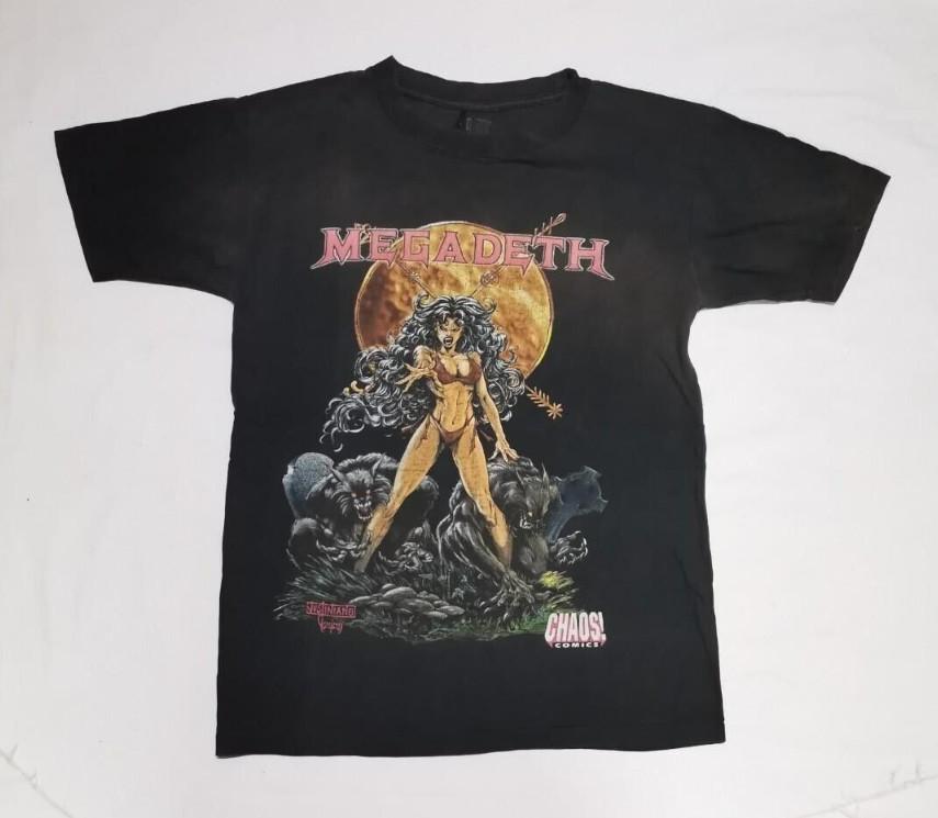 Vintage Megadeth Band Short Sleeve Shirt Cotton Unisex Tee RS057 Unisex T-Shirt XL