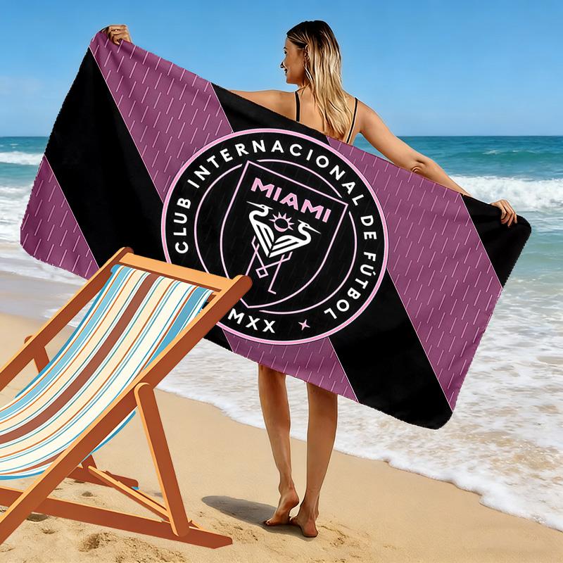 Inter Miami CF Print Strandlaken, Groot Zacht Sneldrogend Handdoek voor Strand Camping Zwemmen