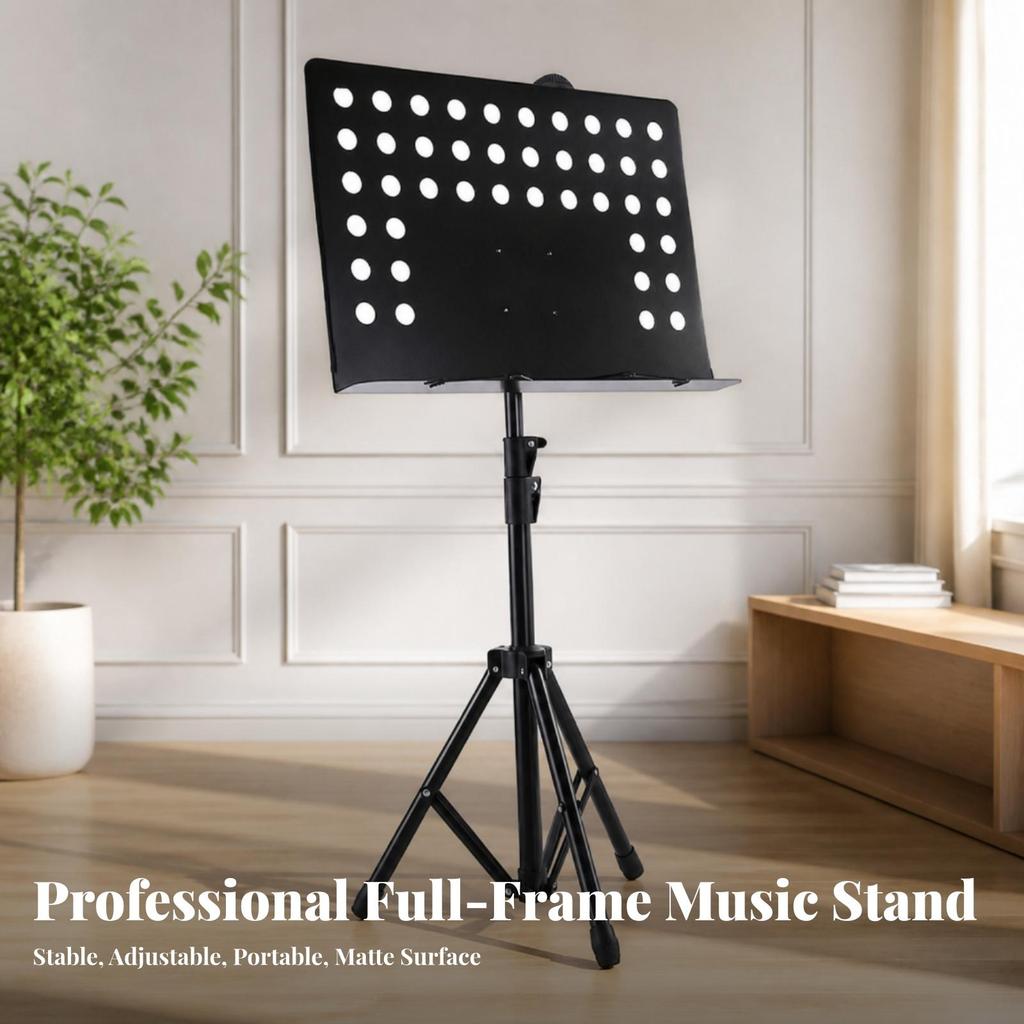 Sheet Music Stand Lightweight Having Perforated Tray Compact