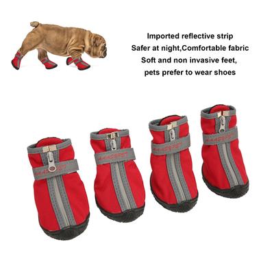 4 Stück Hunde-Booties Gummi Atmungsaktiv Weiche Sohle Rutschfest Wasserdicht Abriebfest Hunde-Wanderschuhe Für Outdoor-Sport