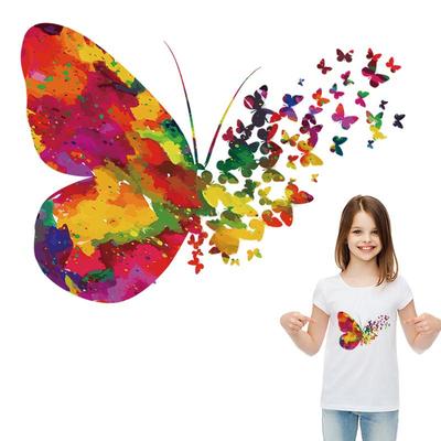 Parches para planchar con patrón de mariposa roja, transferencia de calor, nueva camiseta de nivel A, parches para pantalones vaqueros, pegatinas Punk
