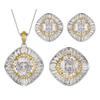 Herbst- und Winterschmuck Kupferboden Vergoldet Rosenschliff Weißer Diamant Temperament Leichter Luxusanzug Frauen 14-10Mm