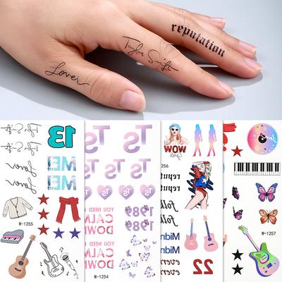 Adesivo de Tatuagem Desenho Animado Impermeável Inglês Temporário