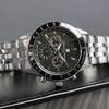 Salvatore Marra Montre Solaire Radiocommandée Homme Edition Limitée Chronographe Noir et Marque Italienne, Argent, SM14117-SSBKSV,