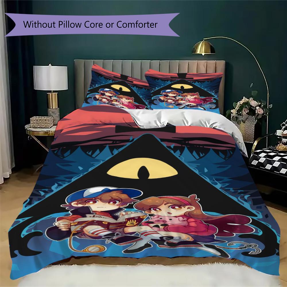 Gravity Falls theme Pattern Bedding,Quilt Set Quilt Cover Pillowcase Home Birthday Gift (1*duvet cover+2*pillowcase,without core)XSJT0917564