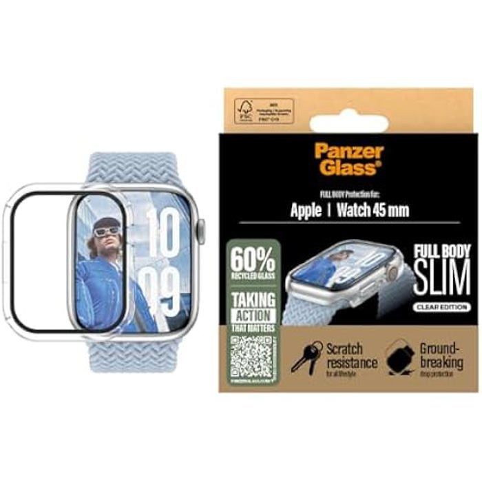 Protection D'écran - PANZERGLASS - Snappie - Apple Watch Series 10 45 Mm - Protection 360° - Installation Facile