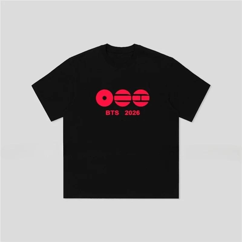Kpop BTS 2026 Welttournee Arirang Gleicher Stil T-Shirt Herren Damen Mitglieder Namensliste Druck Lässiges Kurzarm-T-Shirt Koreanische Fans Geschenk