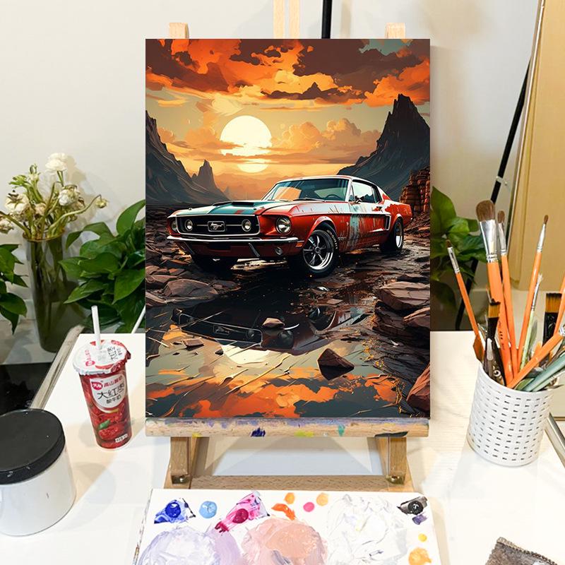 

Набор для цифровой живописи маслом своими руками - Расписанный вручную дизайн автомобиля для декора гостиной (Без рамки) 50 x 70 cm