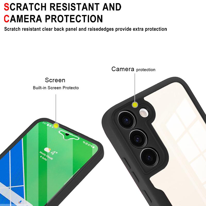 Husă Telefon Corp Complet 360 Grade Pentru Samsung Galaxy M02 M12 M33 M53 S21 S22 S23 S24 S30 TPU Rezistentă la Șocuri Transparentă Husă Față-Spate