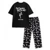 My Chemical Romance Conjunto de pijama longo de manga curta com logotipo masculino