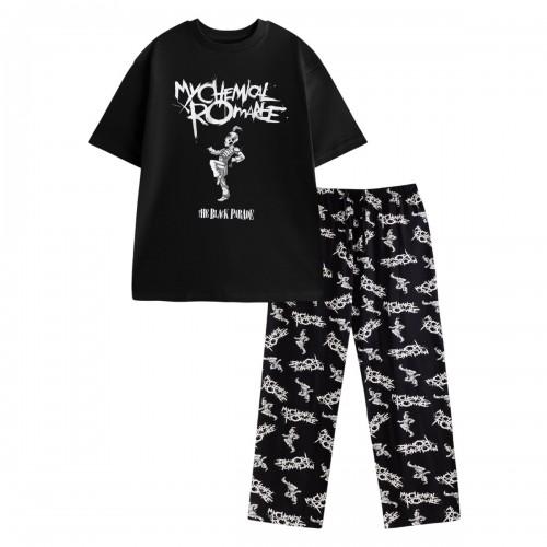 My Chemical Romance Mens Logo Short-Sleeved Long Pajama Set