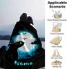 Toothless Dragon Full Moon Night Scene Flannel Blanket With Customizable Name Comfortable In All Seasons Suitable For Sofas Beds Travel Camping And