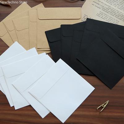 10 Stück quadratische Mini-Blanko-Umschläge aus Kraftpapier in Bonbonfarbe für Mitgliedskarten, kleine Aufbewahrungspapierumschläge für Grußkarten, 10 x 10 cm