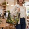 Vintage Forest Mushroom Print Casual Shoulder Tote Bag for Daily Outdoor