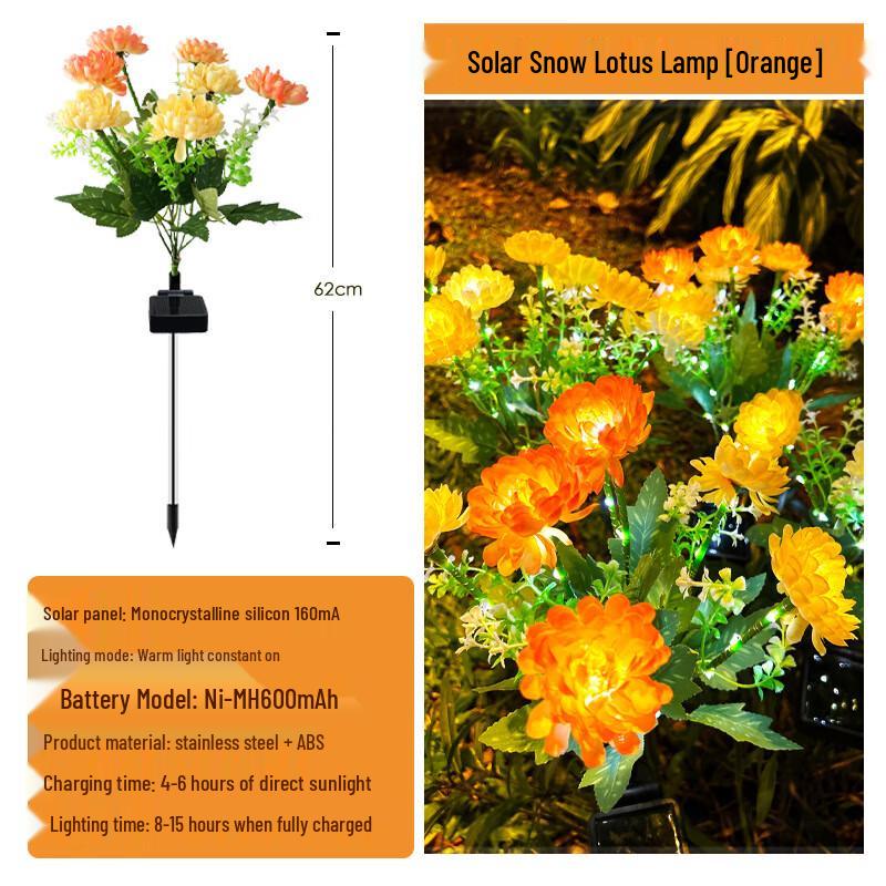 Solar LED Snow Lotus Flower Garden Light