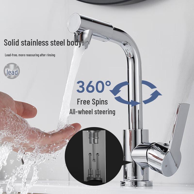 Stainless Steel Hot & Cold Basin Faucet