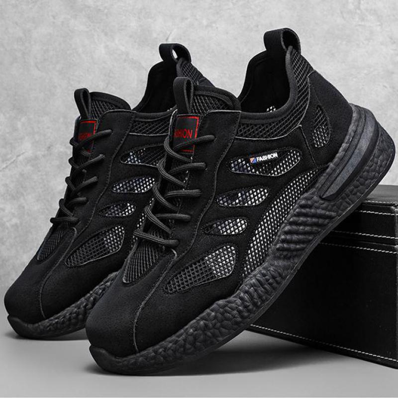 Fashion Men's Breathable Work Shoes Summer Non-slip Hollow Mesh Sneakers for Men Shoes Fashion Designer Soft Sole Casual Running Shoes