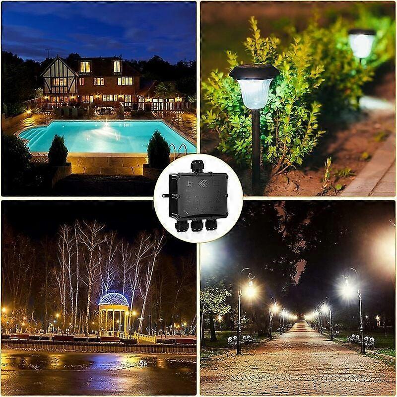 Outdoor IP68 Waterproof Junction Box - 4 Way Larger Cable, Electrical Junction Box Connector for Cable  4 to 14mm, ABS + PVC