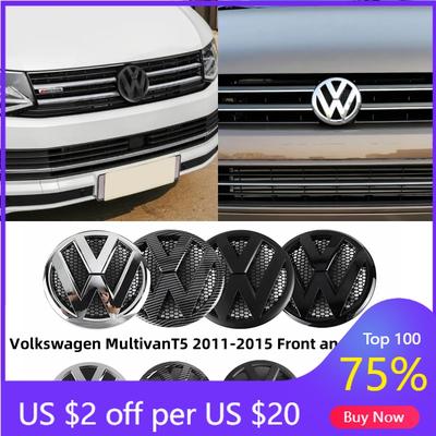 VW GTI GOLF 2026 Quente Para VW VOLKSWAGEN Volkswagen Multivan T5 2011-2015 Conjunto de Emblemas de Carro 3D Frontal Traseiro, Substituição de Logótipo Automático em ABS