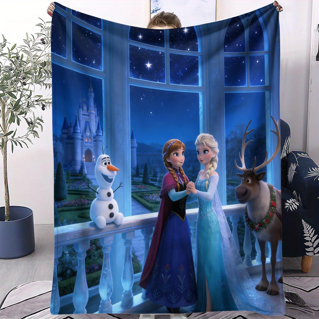 Portable Disney Frozen Lightweight Soft Decor Small Cover Blanket Four Season Suitable For Picnic Bed Sofa Car Nap Daily Gift