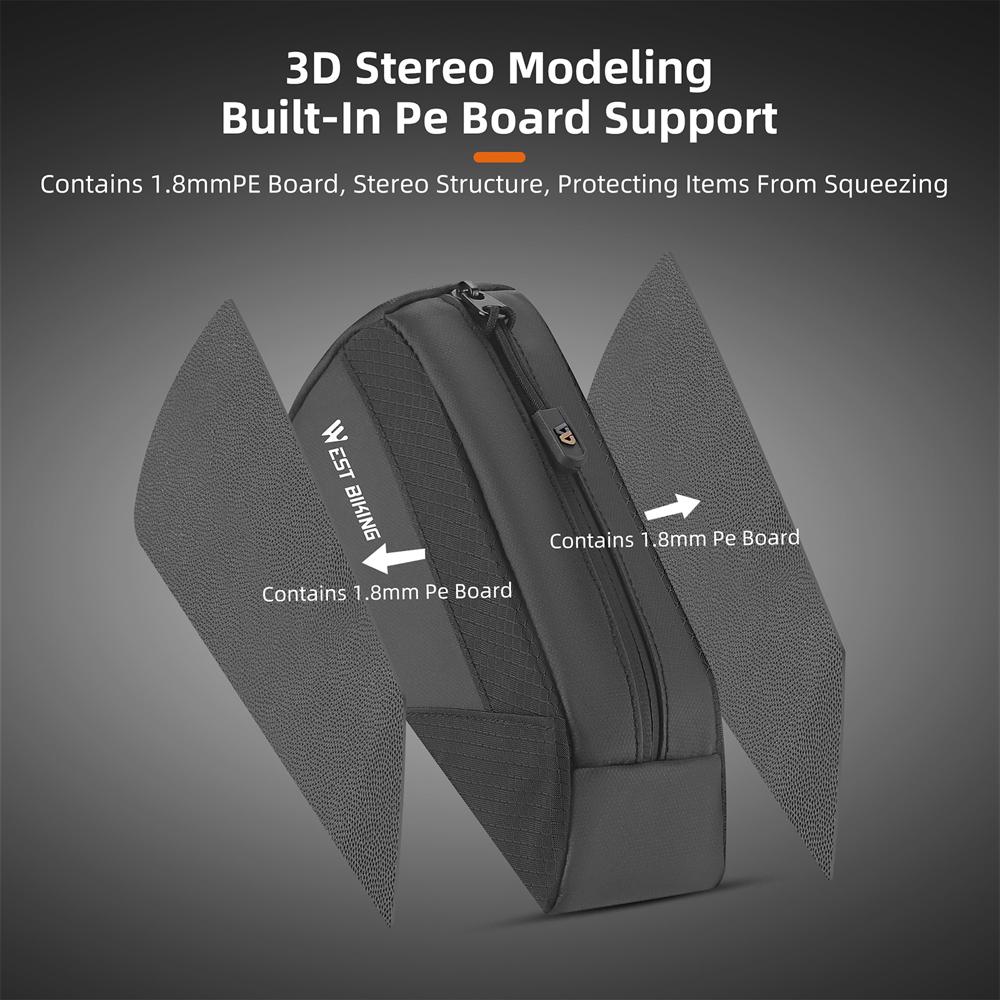 0.5L Bicycle Bag Bike Frame Fronttube Bag Bicycle Front Frame Bag Compact Size Smooth Zipper