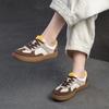 Fashion GKTINOO Spring Autumn Suede Sneakers Women Genuine Leather Patchwork Flats Lace-up Round Toe Ladies Training Shoes Handmade