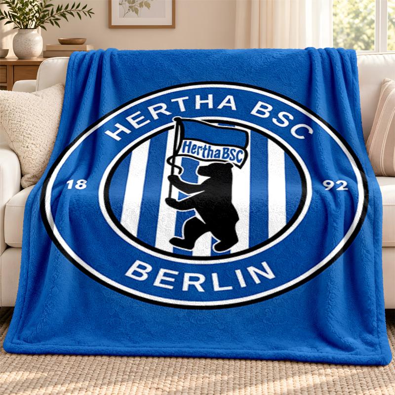 Hertha BSC Decke Flanelldecke Weiche Gemütliche Plüschdecke für Sofa Bett Leichte Heimdekoration Outdoor Camping