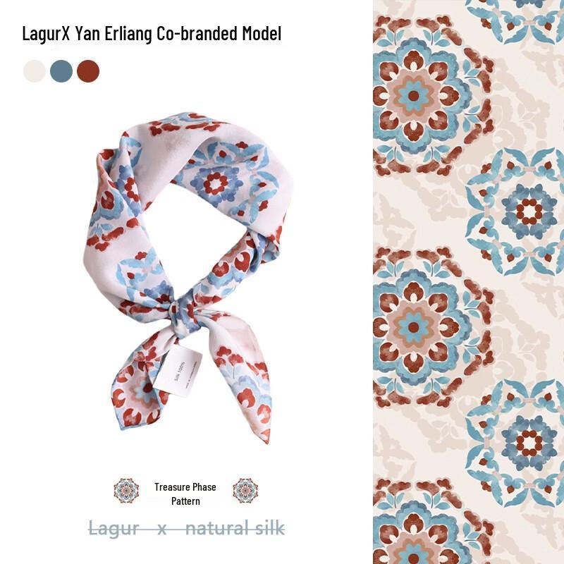 Lagur Oriental Auspicious Design Silk Scarf