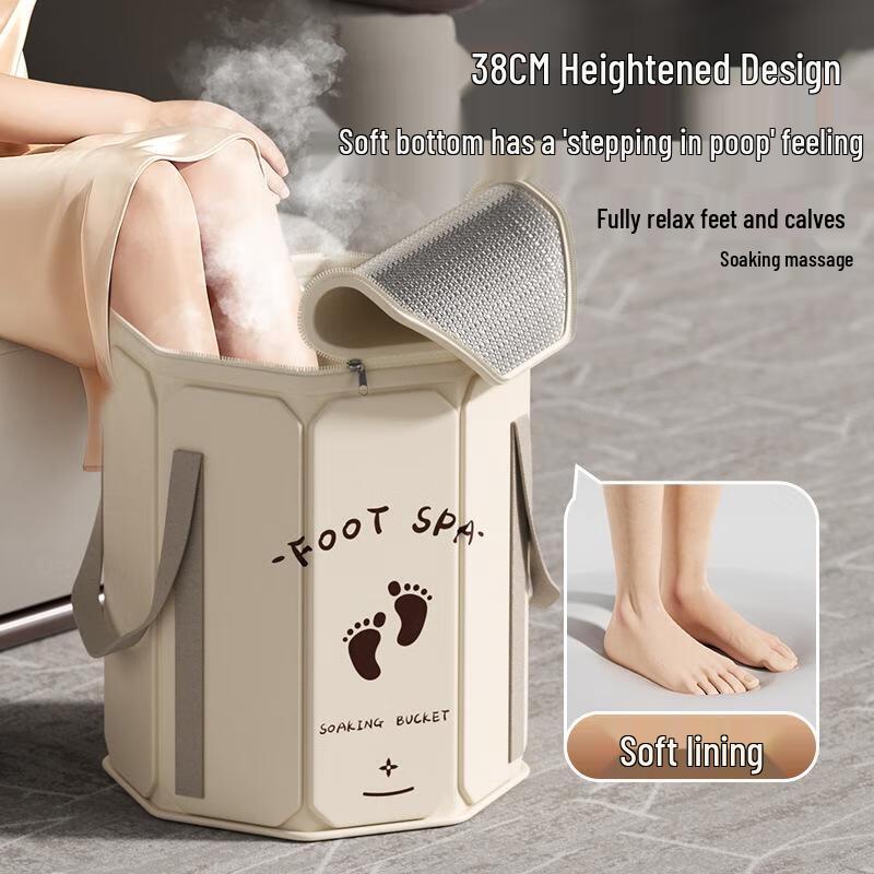 JINGRUIXIANG Portable Folding Insulated Foot Bath Tub with Lid