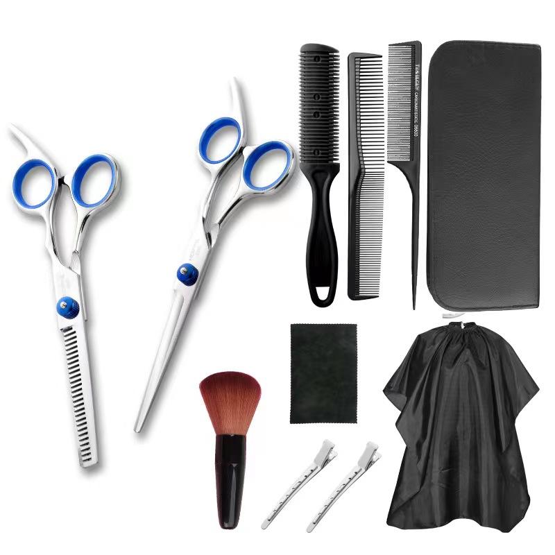 6 Inch Professional Hair Scissors Kit, Stainless Steel Barber Shears with Thinning Scissors