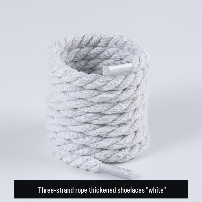 Air Force One Hampetau Skolisser - Tykke 7mm Runde, Svart/Beige, Unisex, Passer Warrior/Dunk Stiler.