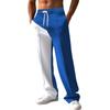 Spring and summer straight colour blocking casual men's peplum trousers loose large size trousers