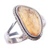 Natural Citrine Gemstone Handmade 925 Solid Sterling Silver Ring Size 10 k6f16