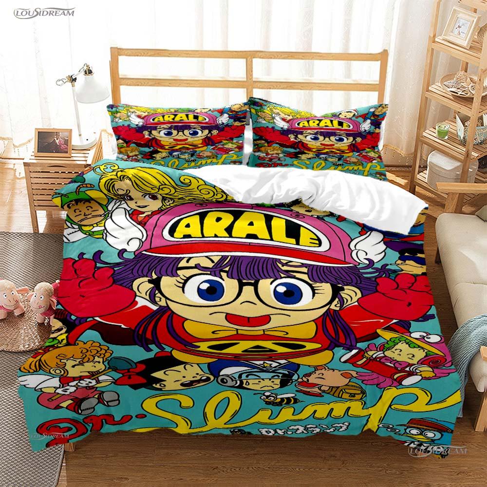 DR Slump Arale Anim Casal All Season Duvet Cover Comforter Bedding Set Soft Quilt Cover and Pillowcases Single/Double/Queen/King