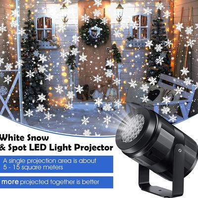 Christmas Snowflake Projector LED Fairy Lights for Bedroom Rotating Dynamic White Snow Projection Lamp Indoor New Year Ornaments