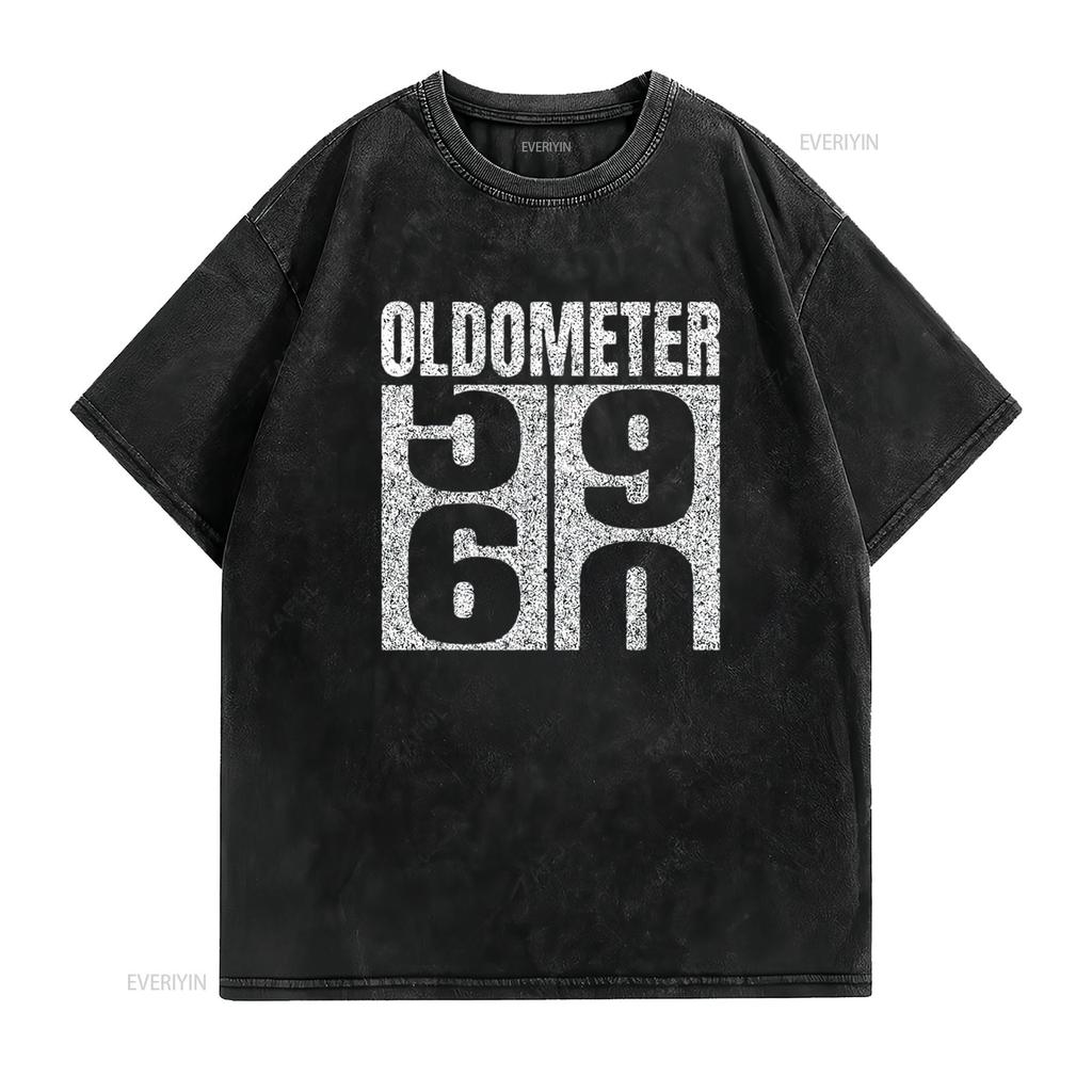 60th Birthday Oldometer 59 60 Vintage Funny s Mens T Shirt Black XL vintage Washed Slightly Versatile Top For Everyday Wear