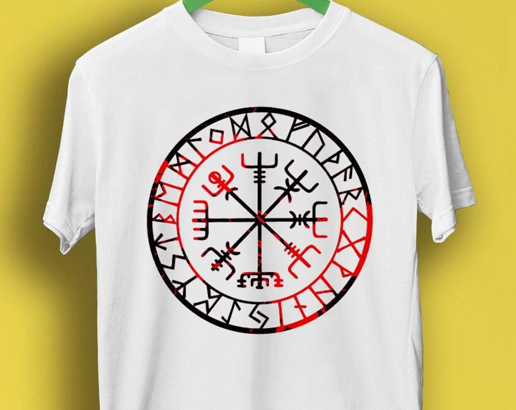 Vegvisir Viking Celtic Compass Fantasy Meme Gift Funny Tee Style Unisex Gamer Cult Movie Music T Shirt P223