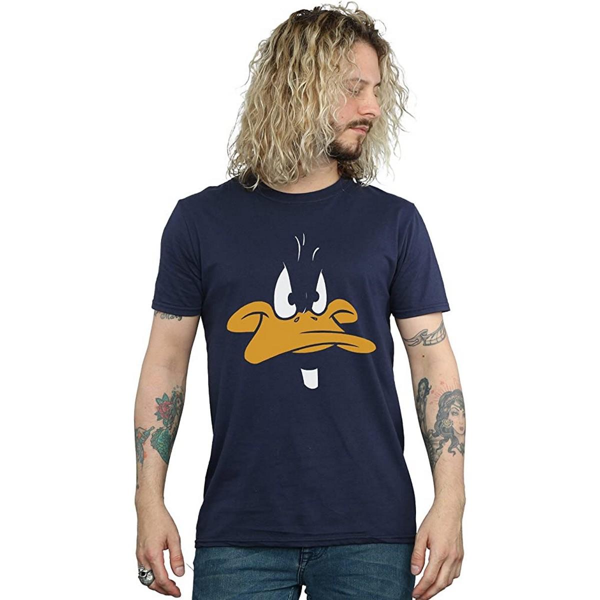 Looney Tunes Heren Daffy Duck katoenen T-shirt L marineblauwe kleur