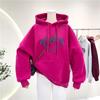Women's Fleece-Lined Hoodie: Ulzzang Loose-Fit, Korean Style, Autumn/Winter 2025 Trend.