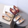 Children's Korean Style Bow Princess Leather Shoes Girls Soft Sole Comfortable Versatile Dance Footwear