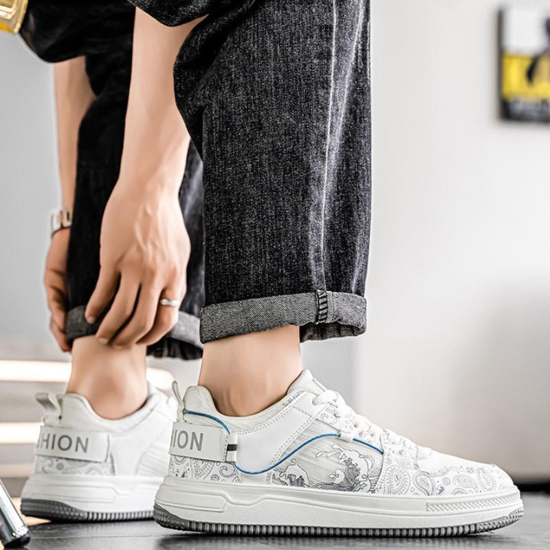 Designer Men's Sneakers Fashion Printed Light Boards Shoes New Lace-up Soft Sole Casual Shoes Running Shoes Zapatillas Hombre