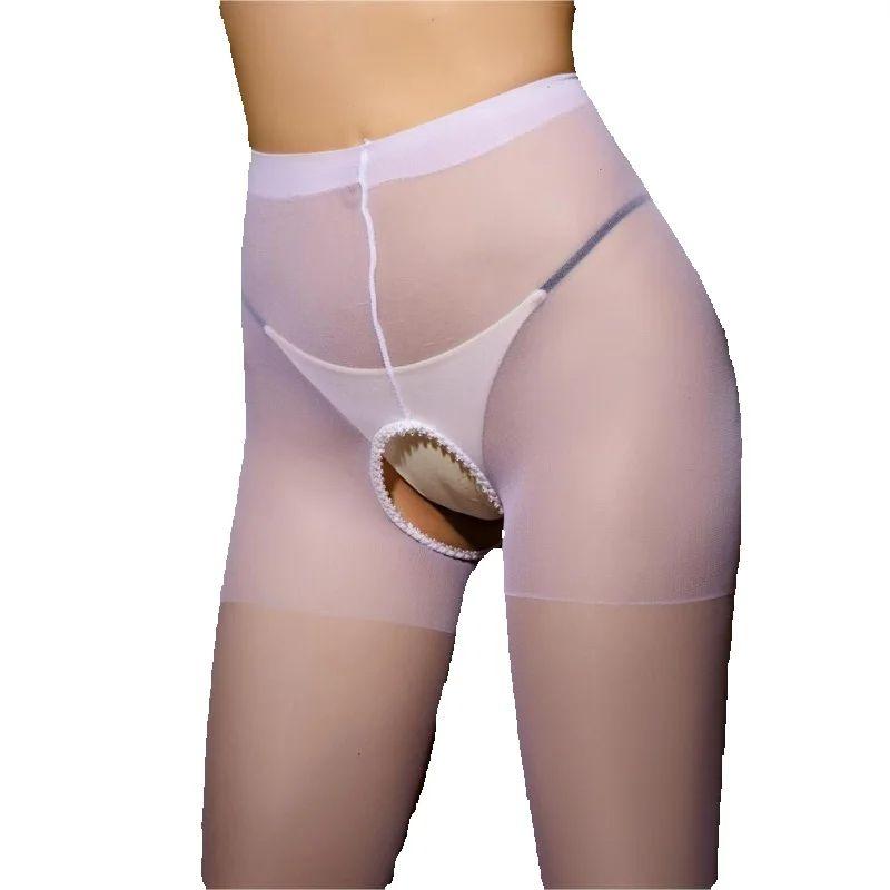 Dames Maillots Kousen Open Kruis Nachtclub Kleding Hoge Taille Transparant Elastisch Verleiding Panty Kousen Doorzichtig Ondergoed
