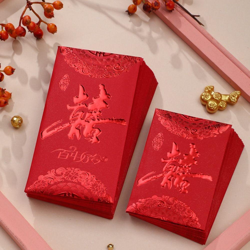 Cartoon Wedding Red Envelopes Traditional New Year Money Red Envelope for 6pcs New Year Gifts
