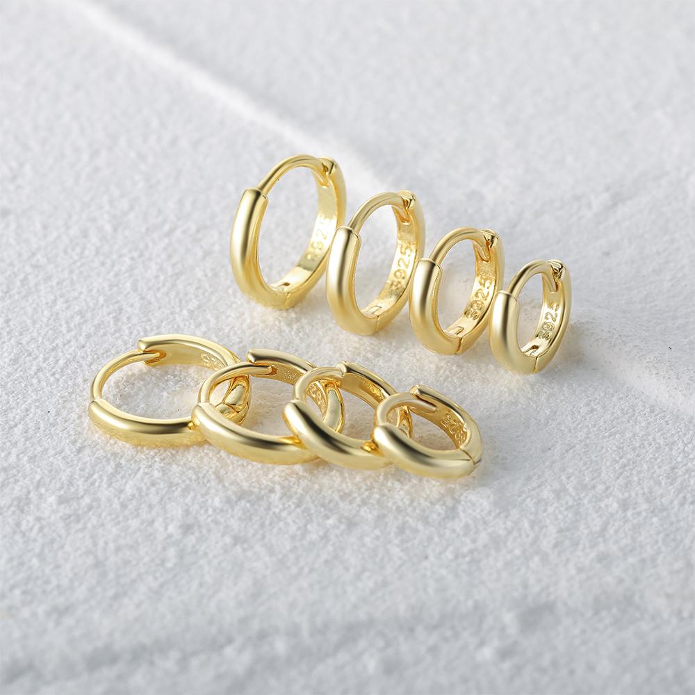 CANNER 5/6/7/8/9mm Real 925 Silver Hoop Earrings for Women Piercing Earings Round Circle Earring Jewelry pendientes